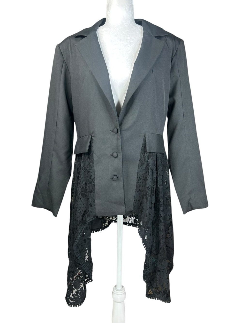 Pyramid Collection Goth Lace Jacket M WhimsiGoth Steampunk Blazer Dark Romantic
